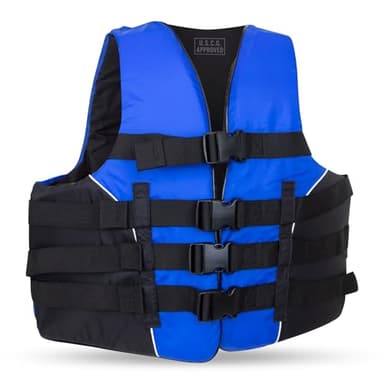 MW Watersports Adult 4-Buckle Dual-Sized Life Vest, USCG Approved Type III Life Jacket for Adults, Great for Boating, Fishing, Tubing, & Other Water Sports. (2X/3X)
