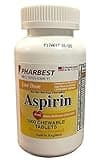 PHARBEST Aspirin 81mg Chewable Orange Tablets 1000 Count Per Bottle