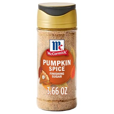McCormick Finishing Sugar, Pumpkin Spice, Limited Edition, Sweet Blend of Warm Pumpkin Spices, The Perfect Finish for Cookies, Muffins, Pancakes, Bread, and More, 3.66 oz