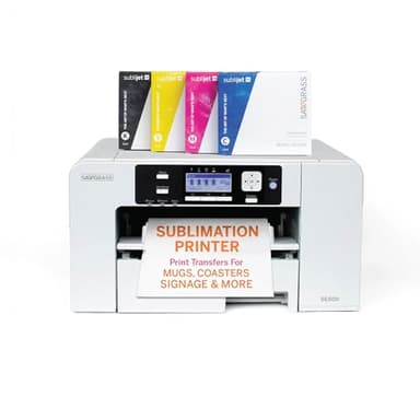 Sawgrass SG500 Sublimation Printer Bundle with Anti-Clog Technology | Only Printer Designed Exclusively for Sublimation | Includes 31mL SubliJet UHD Inks & TruePix Paper | Wi-Fi