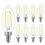 Energetic Lighting LED Candelabra Light Bulbs B10, Daylight 5000K, E12 Base, 60 Watt Equivalent Chandelier LED Edison Bulbs, Dimmable, 8 Pack