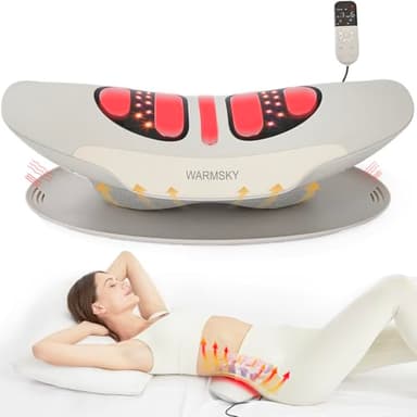 WARMSKY Smart Lower Back Massager with Soothing Warm Therapy & Air Traction – Spinal Decompression Device for Sciatica Relief, Lumbar Pressure & Stiffness – Ideal Gift for Parents & Loved Ones