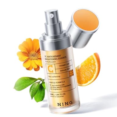 NING DERMOLOGIE Vitamin C Serum with Niacinamide & Ethyl Ascorbic Acid: Brightening, Moisturizing Face Serum for Dark Spots | Hyperpigmentation & Anti-Aging Treatment | Korean Synergy Formula 1.01oz