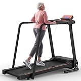 Walking Treadmill for Senior with Long Handrail Foldable Recovery Fitness Exercise Machine with Cup Holder LCD Display 300 lbs Weight Capacity for Home,APP Contorl