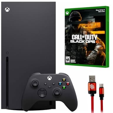 Microsoft Xbox Series X 1TB SSD with Call of Duty Black Ops 6 Cross-Gen Edition with Deco Gear 6FT Type-C Charge & Sync USB Cable with Transfer Speeds Up to 480Mbps Bundle