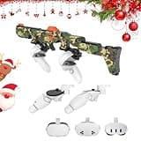 Relohas VR Handle Accessories for Meta Quest 2,3,3S, Gun Stock for Oculus Quest, Weighted Controller Grips, Enhance Realistic FPS Gaming Experience (Camouflage)