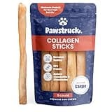 Pawstruck Natural Large 12" Beef Collagen Sticks for Dogs – Long-Lasting Rawhide Alternative, High Protein Treats with Chondroitin & Glucosamine – 5 Pack