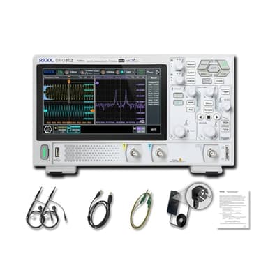 RIGOL Digital Oscilloscope DHO802 70MHz Frequency Band + 12-bit Vertical Resolution + Maximum 1.25 GSa/s Sample Rate + 1000,000 wfms/s Waveform Capture Rate + 2 Analog Channels