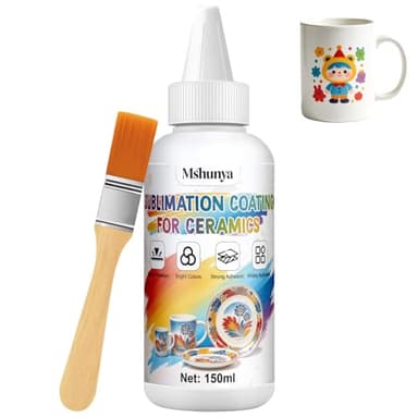 Mshunya 5 oz Sublimation Coating for Ceramic, Sublimation Coating, High Adhesion, Vibrant and Rich Colors, Clear Images, Adheres to Variety of Hard Substrates, Including Mugs, Ceramics, and Metals