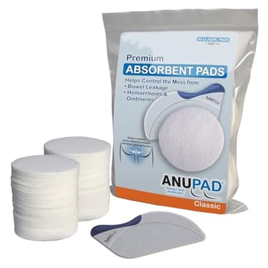 ANUPAD Butts are Messy - Control The Mess Premium Absorbent Pads. Confidently Handle Bowel Leakage, Bleeding Hemorrhoids, and The Mess Hemorrhoid Ointments Make.