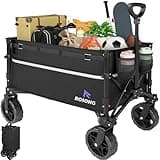 ROSONG Collapsible Wagon Cart with Wheels Foldable - Folding Utility Heavy Duty Wagons Carts for Grocery Sports Garden Shopping Camping