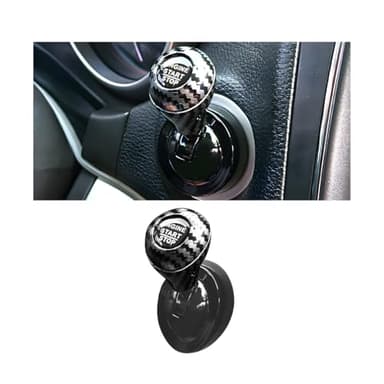 Zpana Car Joystick Push to Start Button Cover, Carbon Fiber Cool Metal Vehicle Engine Starter Stop Button Rocker, Auto Interior One-Touch Push to Start Protector, Universal for Vehicles