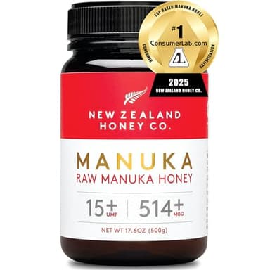 New Zealand Honey Co. Raw Manuka Honey UMF 15+ | MGO 514+, UMF Certified / 17.6oz