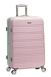 Rockland Melbourne Hardside Expandable Luggage with Spinner Wheels, Mint, Checked Large 28"