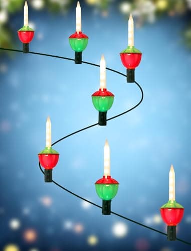 Hobbynors Vintage Christmas Bubble Lights - Set of 7 Nostalgic Bubbling Lights on 7.5ft Green Wire, UL Certified Old Fashioned Christmas Tree Lights for an Enchanting Holiday Glow