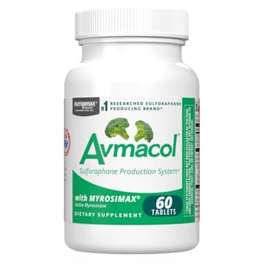 Nutramax Laboratories Avmacol #1 Researched Sulforaphane-Producing Brand for Detoxification with Glucoraphanin and Active Myrosinase, Adults & Children, 60 Tablets