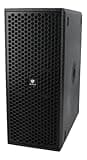 Rockville TITAN SLIM D8 Powered Subwoofer, Dual 8" Woofers, 400W RMS/1600W Peak, 122dB SPL, Stackable, Vertical/Horizontal Mount, XLR/RCA Inputs, Bass Boost, Compact Plywood Enclosure for DJ/Live