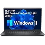 Dell Inspiron 15 3520 15.6" FHD Laptop Computer, 12th Gen Intel 10-Core i7-1255U up to 4.8GHz, 16GB DDR4 RAM, 1TB PCIe SSD, 802.11AC WiFi, Bluetooth, Carbon Black, Windows 11 Home, Tichang