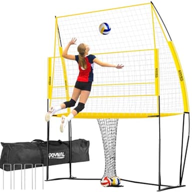 Volleyball Training Equipment, Adjustable Height Volleyball Net for Backyard Training - Portable Outdoor Volleyball Set with Durable Net & Tool-Free Setup for Serving, Hitting, and Spiking Practice