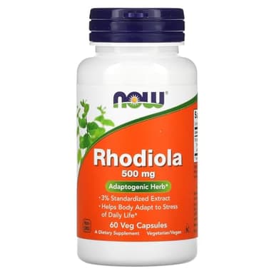 NOW Foods Rhodiola 500MG 3PCT Extract60 VCAP, 60 CT