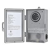 DEWENWILS Pool Pump Timer, Mechanical Timer Box Outdoor, Heavy Duty 2HP 40A 120-277 VAC, 24-Hour Programmable ON/Off Timer Switch for Water Heater, Pool Pump, ETL Listed Gray