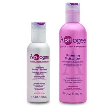 Aphogee Hair Care Double Bundle – Two-Step Protein Treatment (4 fl oz) & Balancing Moisturizer (8 fl oz)