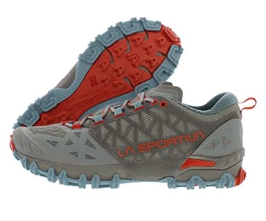 La Sportiva Womens Bushido II Trail Runnng Shoe, Moon/Paprika, 6.5