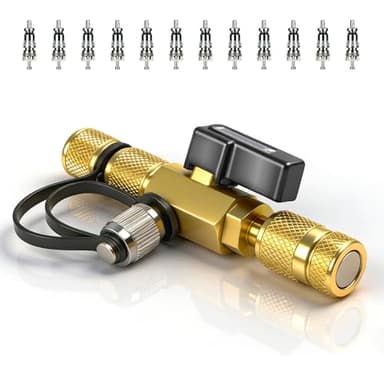 2026 Upgrade Vacuum-Rated Valve Core Removal Tool, 2 Sizes 1/4 inch and 5/16 inch, For A2L Refrigerant, Mega Flow Vacuum-Rated Core Removal Tool,20 Microns Vacuum,Fast Recovery&Evacuation,Metal Handle