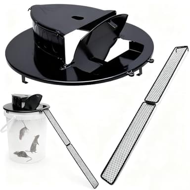 Bucket Lid Mouse Trap Metal 5 Gallon Bucket lid, Strong Material That Will Not Deform or be Bitten, Humane or Lethal Rat Traps, Auto Reset, Repeat Catch for Indoor Outdoor