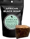 Shea Farms Raw African Black Soap - 4oz Bar, All Natural, Vegan & Cruelty-Free, Moisturizing & Exfoliating for Acne, Dark Spots, Eczema, Skin Care, Face & Body Soap Bar – Made in Ghana