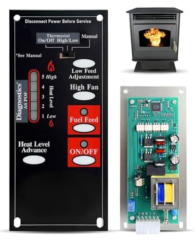 WADYDZMFCF A-E-401 / C-E-401 Control Circuit Board Fit for Breckwell Pellet Stoves 1 RPM Auger Motor Systems, 5-Speed Digital Circuit Board