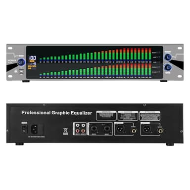MICNAUX 31-Band Digital Equalizer for Home Stereo Audio System, Professional Dual Channel Graphic Equalizer Music EQ Studio Equalization with PC Tuning, Spectrum Analyzer Display & Noise Reduction