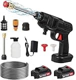 Cordless Pressure Washer, Portable Power Cleaner, Handheld High-Pressure Car Washer Gun-, 2 Battery&Charger Included, Electric Pressure Washer Power Washer for Cars/Fences/Driveways/Home/Patios/Garde