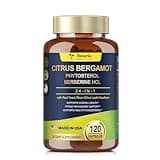 Citrus Bergamot Capsules for High Cholesterol - 25:1 Extract Per Serving Natural Cholesterol Lowering Supplements from Italian Citrus Bergamot for Antioxidant, Anti-Aging, Vegan, GMO-Free