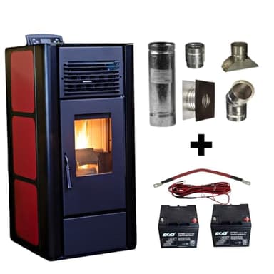 Freedom Stoves Independence PS21 Freestanding Pellet Stove: 34,700 BTU Heating Power, 24V Battery Backup, Wi-Fi Control, 800–1800 Sq Ft Coverage, Includes Batteries & Vent Kit, 5-Year Warranty