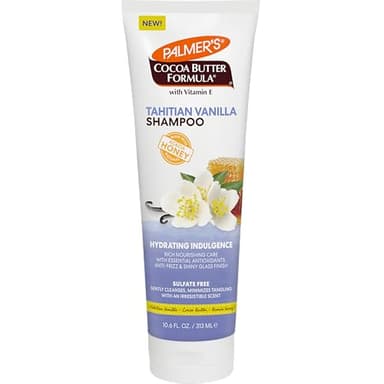 Palmer's Cocoa Butter Formula, Tahitian Vanilla Hair Shampoo,(10.6 Fl Oz), Hydrating & Moisturizing Shampoo with Vitamin E & Acacia Honey for Shine, Smoothness & Frizz Control, All Hair Types