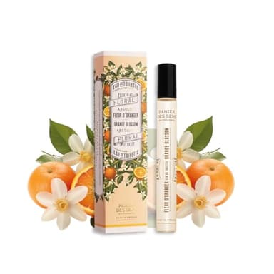 Panier des Sens Orange Blossom Roll-on Eau de Toilette 0.3 Floz - Sweet & Floral Fragrance - Mini Perfume for Women - Crafted in Grasse France - Daily Use & Non Lingering - Light Travel Perfume