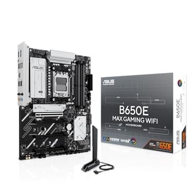 ASUS B650E MAX Gaming WiFi AMD B650 ATX Motherboard, DDR5, PCIe 5.0 Ready, 3X M.2 Slots, Wi-Fi 6E, Realtek 2.5Gb Ethernet, DisplayPort, HDMI™, USB 10Gbps Type-A & Type-C®, BIOS Flashback™, Aura Sync