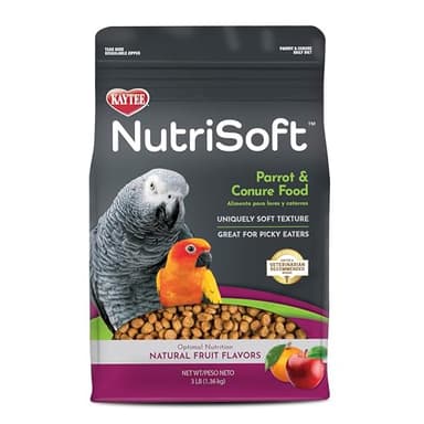 Kaytee Nutri Soft Pet Parrot & Conure Bird Food, 3 Pound