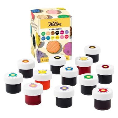 Wilton Edible Gel Food Coloring Variety Set, Vibrant Gel-Based, 12-Count