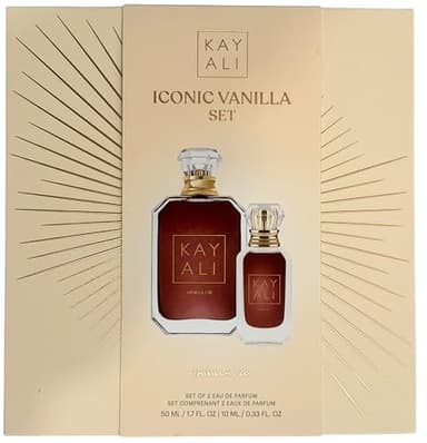 KAYALI Vanilla | 28 Eau de Parfum Iconic Set – Sweet Vanilla, Amber Woods & Brown Sugar Notes, 50 ml + 10 ml