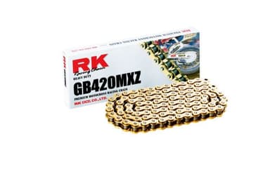 RK Racing Chain GB420MXZ-112 (420 Series) Gold 112 Link Heavy Duty MX/SX Racing Non O-Ring Chain with Connecting Link