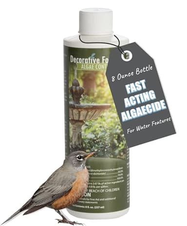 Fountain Algaecide and Clarifier - 8oz - Kills and Inhibits All Types of Algae Growth, Formulated for Small Ponds and Water Features, Treats up to 8,000 Gallons