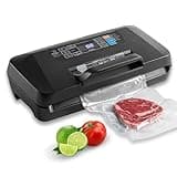 UioKee 95Kpa Vacuum Sealer Machine for Food, 10-in-1 Presets with Sous Vide Mode, Double Heat Seal, Built-in Cutter & Bag Storage, Dry/Moist/Liquid, Compact Design, Easy-Lock Handle, Commercial Grade