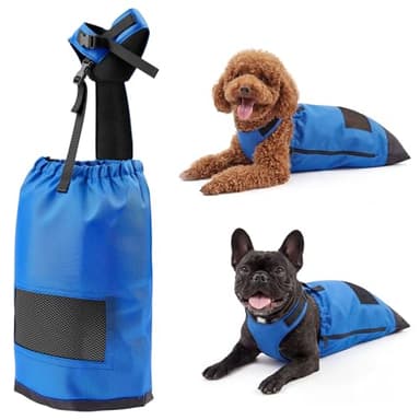 Sadnyy Drag Bags for Paralyzed Dogs & Cats, Adjustable Disabled Pet Mobility Aid with Breathable Mesh, Dog Wheelchair for Hind Legs, Easy On/Off, Adjustable Fit, Protects Chest & Limbs(Blue,S)