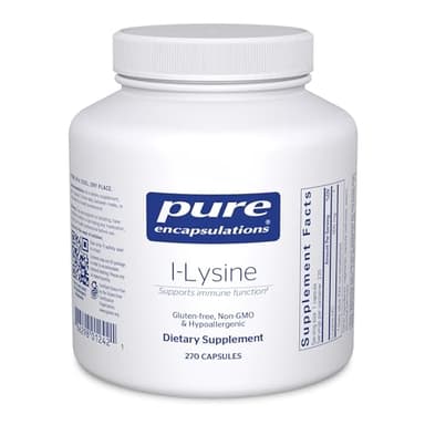 Pure Encapsulations L-Lysine - Essential Amino Acid Supplement for Immune Support & Gum, Lip Health* - with L-Lysine HCl - 270 Capsules