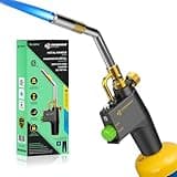 TURBOHEAT High-Intensity Propane Torch Head,Auto Trigger Start MAPP MAP Gas Torch Heavy Duty Propane Torch Head with Igniter Metal Handle MAP Gas Torch Kit Blow Torch for Soldering Welding Brazing