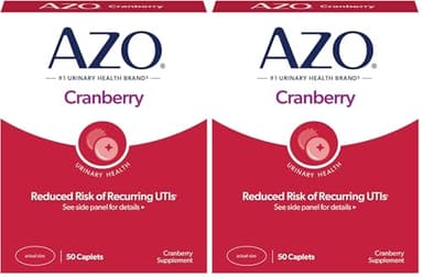 AZO Cranberry Urinary Tract Health Supplement, 1 Serving : 1 Glass of Cranberry Juice, Sugar Free Cranberry Pills, 50 Count (Pack of 2)