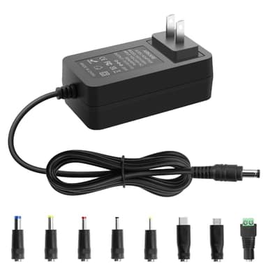 Arkare 5V 4A Power Supply Adapter 20W 4.9FT AC/DC Charger AC 100V-240V to DC 5V 4A 3.5A 3A 2.5A 2A 1.5A 1A Power Adapter for Jetson Nano Raspberry Pi Security Camera Monitor Graco Swing with 8TIPS