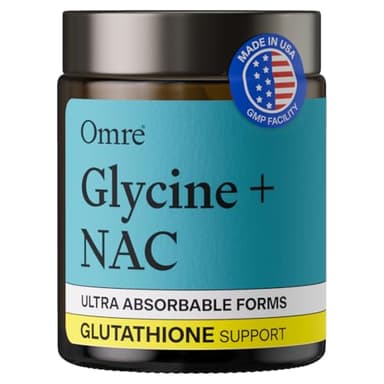 OMRE - Glycine (1000mg) + NAC Supplement (500mg)— Amino Acid Formula for Antioxidant, Liver & Cellular Health Support — Gluten-Free - Glutathione Support